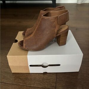 Call It Spring Tan Peep Toe Heels